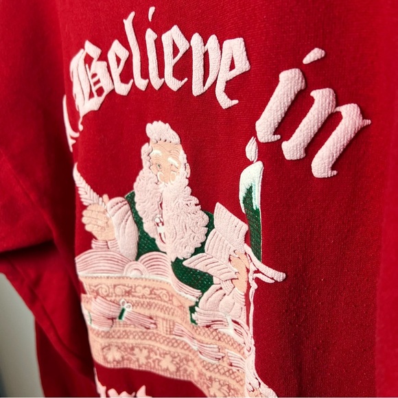 Vintage I Believe in Santa Clause Christmas Sweatshirt Tultex sz XL Made in USA - Picture 2 of 7
